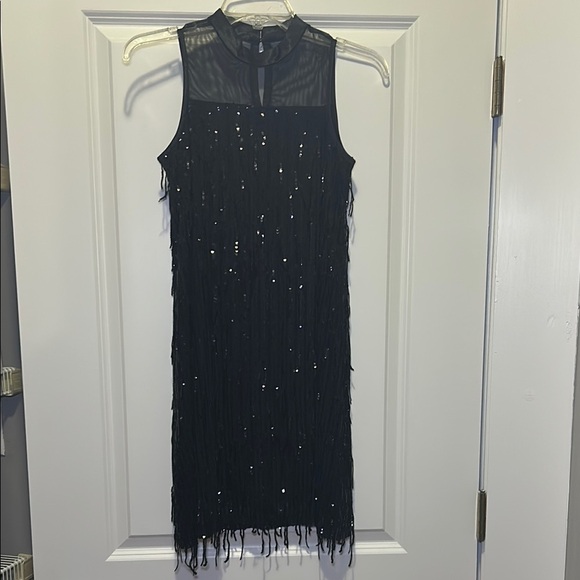 Black Sequin Embellished Sheath Dress - Picture 1 of 3